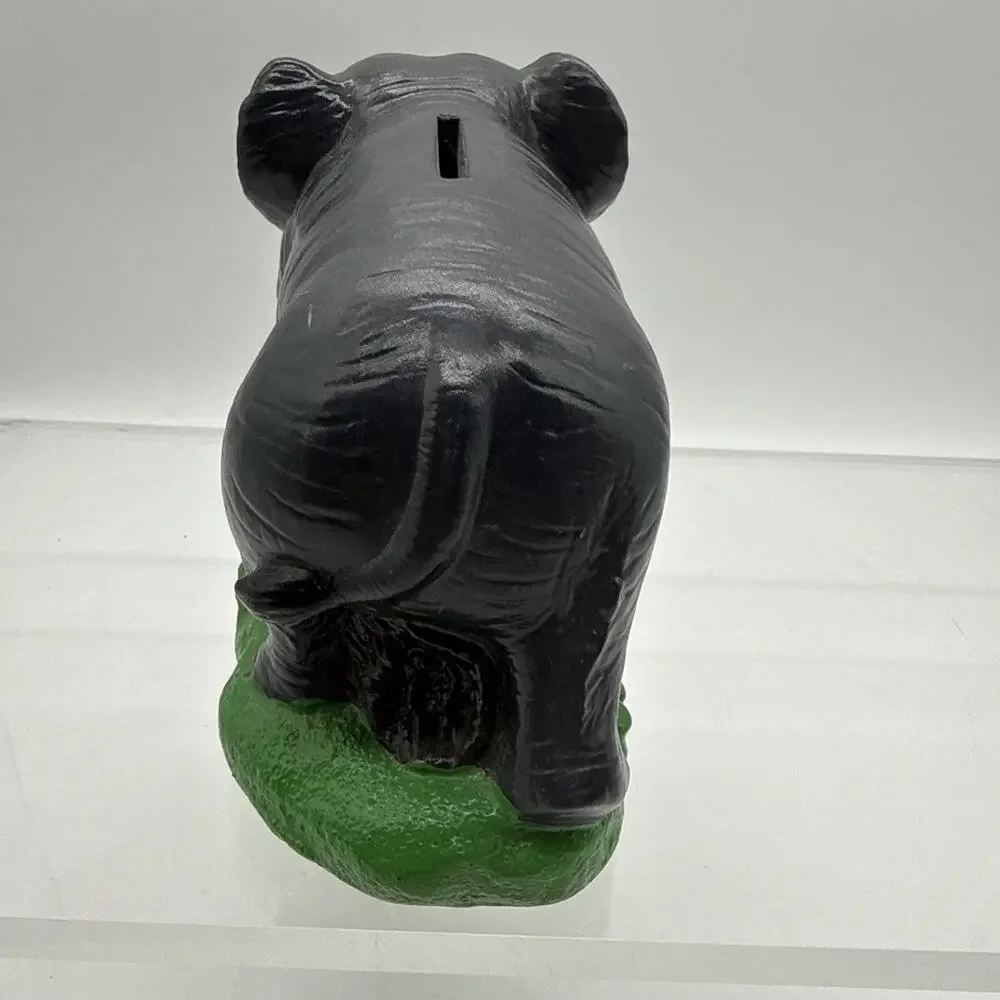 Blow Mold Plastic Elephant Bank Figure Toy Small World Importing 1989